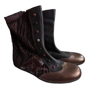 NWOB Camper boots metallic bronze and velvet size 40